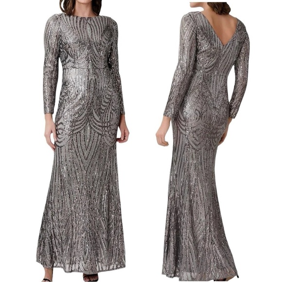 Adrianna Papell Dresses & Skirts - NWT Adrianna Papell Sequin Mermaid Gown Stone